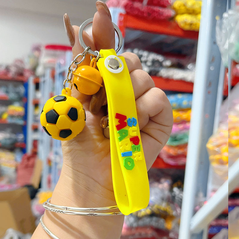 Cartoon realistic three dimensional football keychain PVC