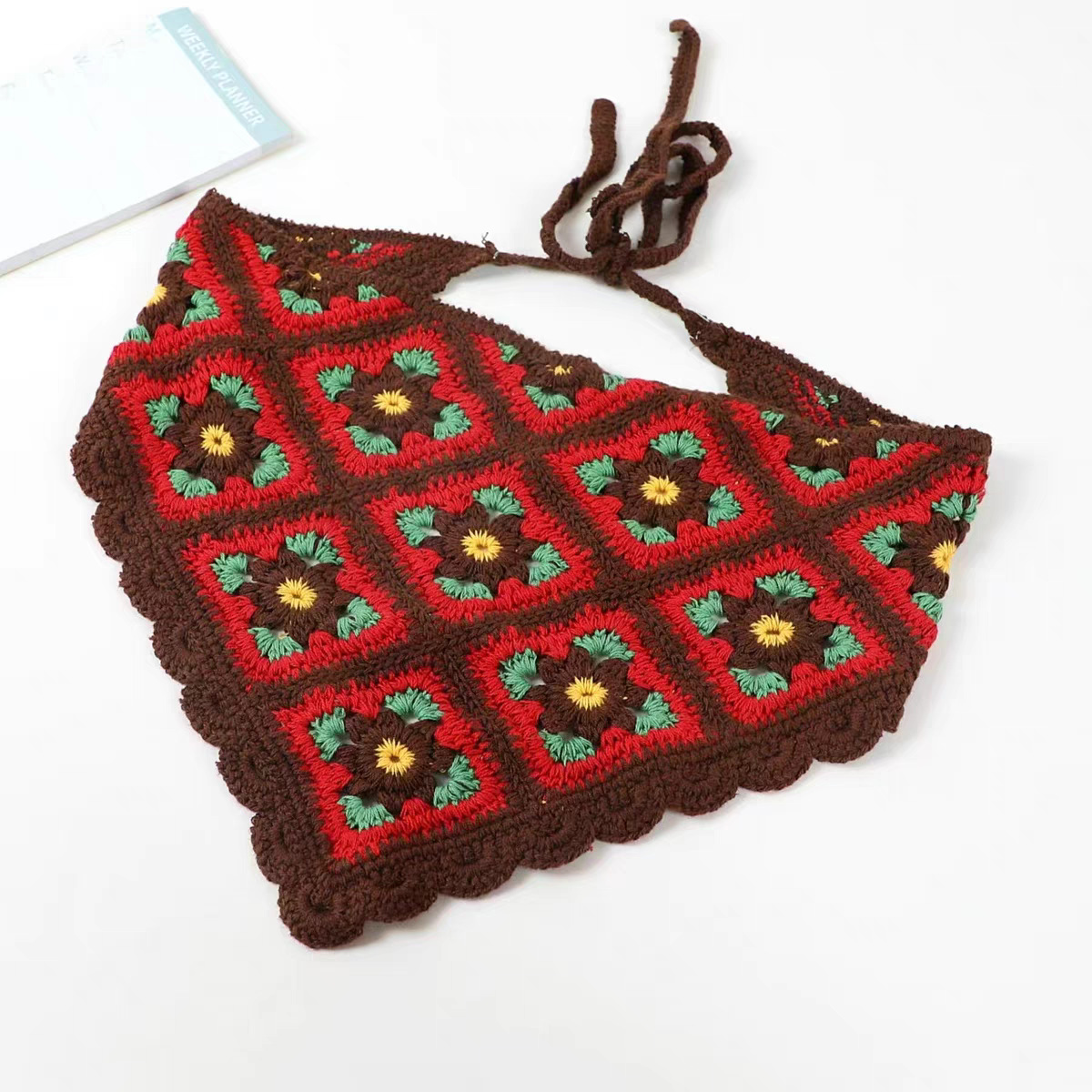 Toalla triangular hueca de punto transfronterizo Estilo pastoral retro francés Turbante fotográfico Turbante personalizado Tendencia