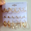Fashion Shiny Gold Tiered Pear Boho Earring Set for Women