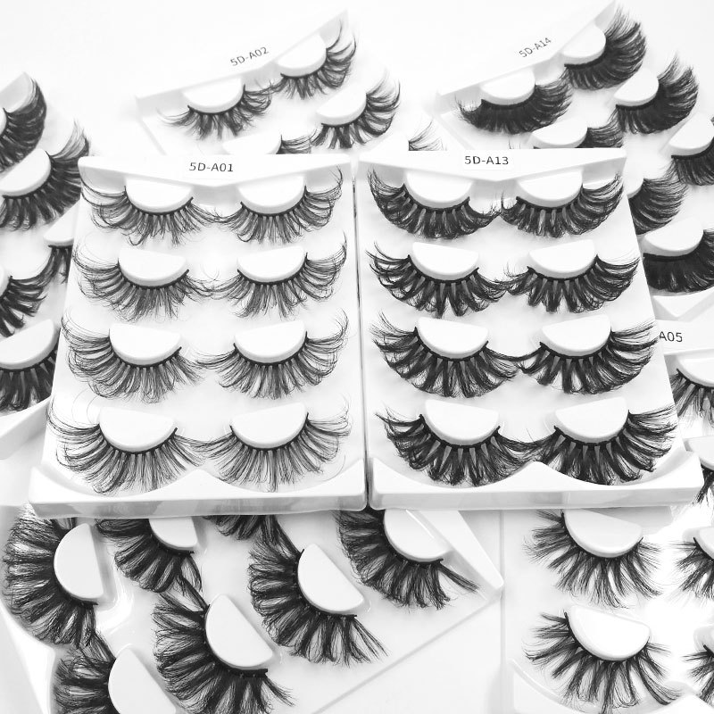 4 Pairs Of Three Dimensional Thick Natural Simulation False Eyelashes Wholesale display picture 3