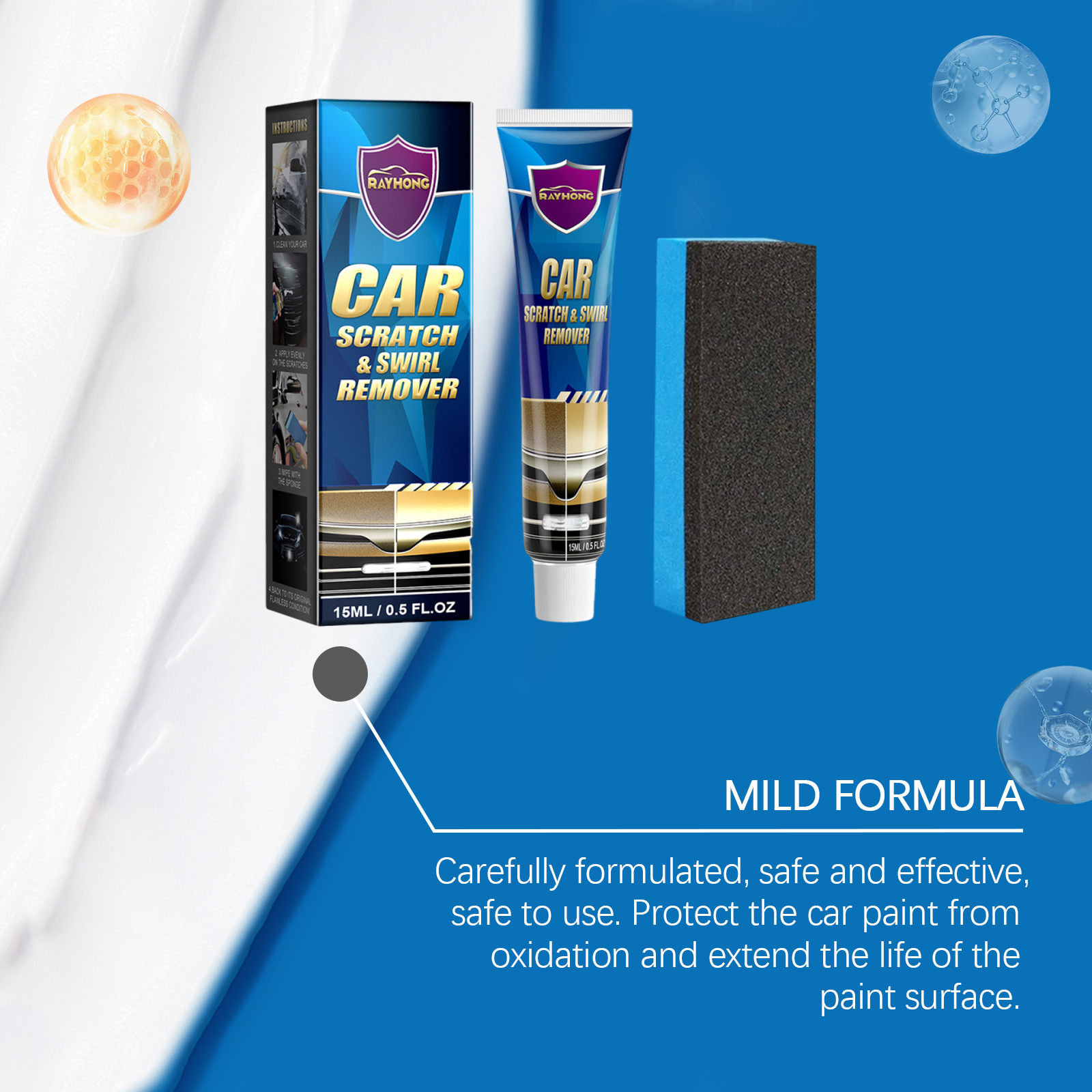 Rayhong Car Scratch Care Cream Paint Renovation Scratch Stain Removal Polishing Coating