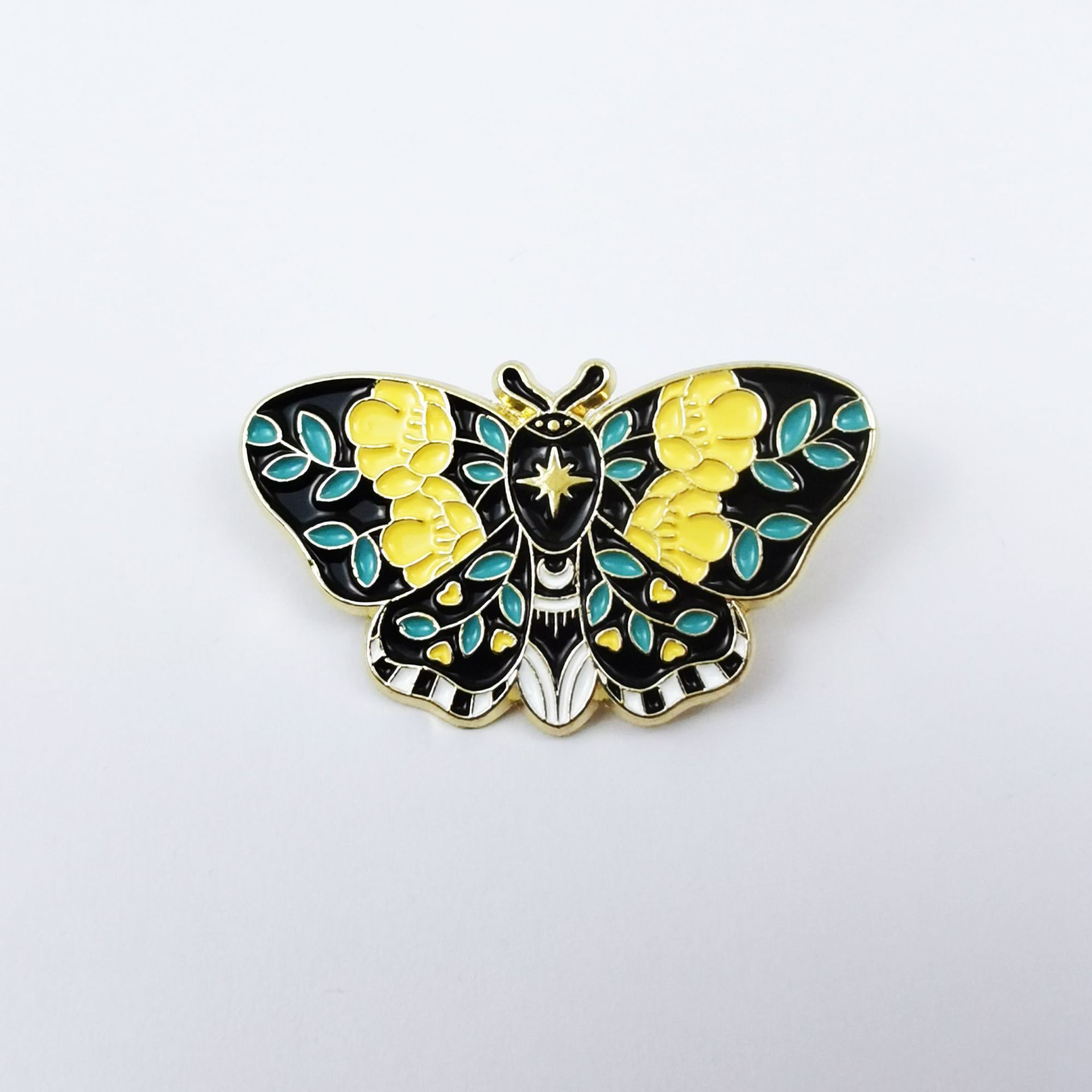 Broche de mariposa de dibujos animados, de aleación esmaltada, con forma de insecto, para ropa, insignia, accesorios transfronterizos