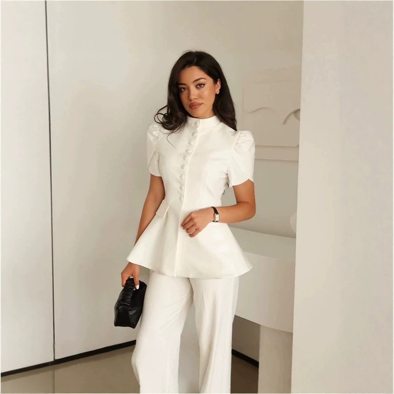 AliExpress Bestseller: Women's Stand Collar Blazer, European and American Style, Slim Fit, Single-Breasted Short-Sleeve French Top AliExpress Bestseller: Women's Stand Collar Blazer, European and American Style, Slim Fit, Single-Breasted Short-Sleeve French Top