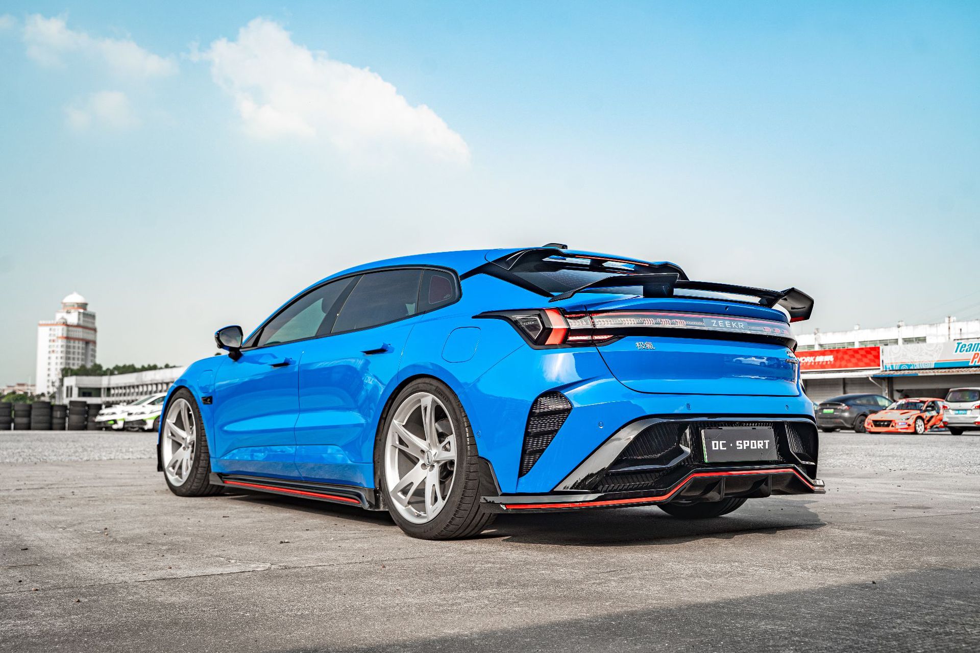 Suitable for 21-26 model Zeekr 001 DC model wide-body modification front spoiler, side skirts, rear lip, and sporty rear wing kit