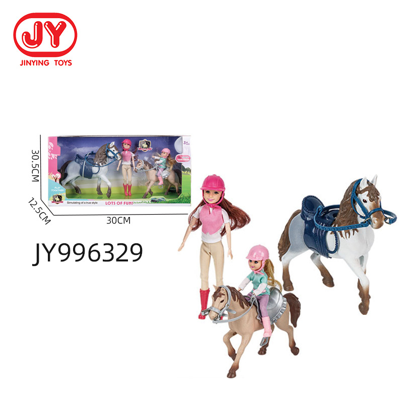 Simulación de suministro transfronterizo Rancho granja de caballos modelo estático equitación niña traje arena Mesa decoración modelo niño juguete