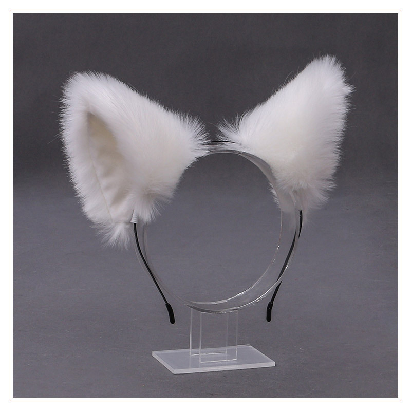 De una sola pieza hecha a mano de peluche Lolita diadema de oreja de gato KC accesorios para el cabello bestia oído tocado Fox oreja horquilla