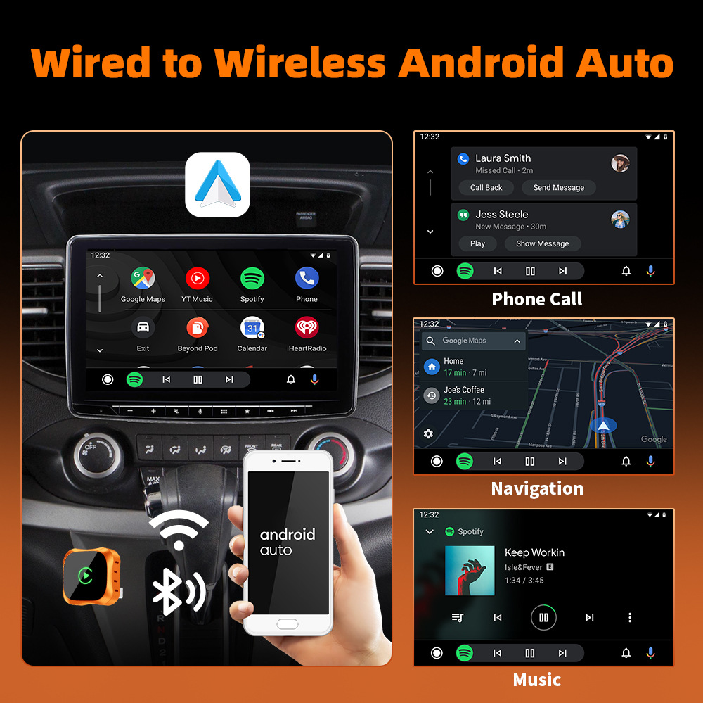 Upgrade your car's wired system with this 2-in-1 wireless CarPlay adapter, making in-car connectivity a breeze