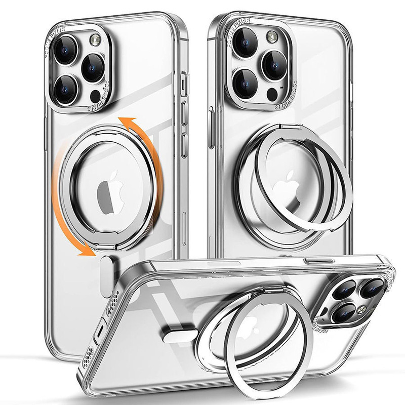 New Model Suitable for Iphone17 Mobile Phone Case Pivot Rotating Magnetic Stand Apple 16 Transparent Anti-Fall Protective Cover 11 New Model Suitable for Iphone17 Mobile Phone Case Pivot Rotating Magnetic Stand Apple 16 Transparent Anti-Fall Protective Cover 11