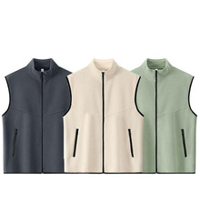 摇粒绒马甲工作服定制logo培训机构坎肩团体服外穿立领背心外套