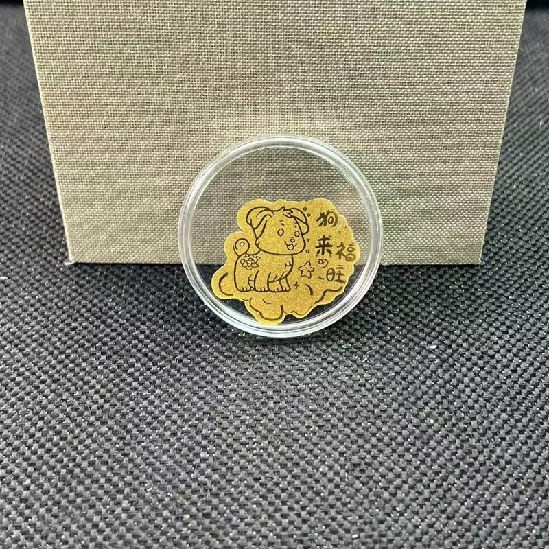 含金足金2mg十二生肖手机贴创意挂饰爆款卡通批发手机贴扣lbubukt|undefined