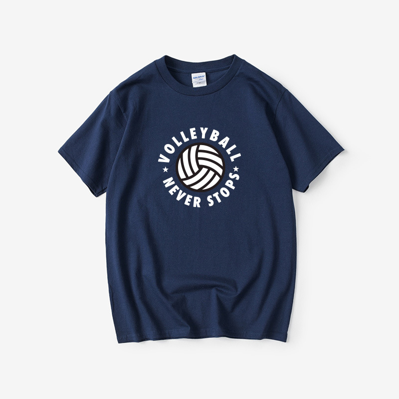 Volleyball non-stop volleyball team training suit peripheral T-shirt short-sleeved bottoming shirt men's and women's round neck plus size wide pine summer Volleyball non-stop volleyball team training suit peripheral T-shirt short-sleeved bottoming shirt men's and women's round neck plus size wide pine summer