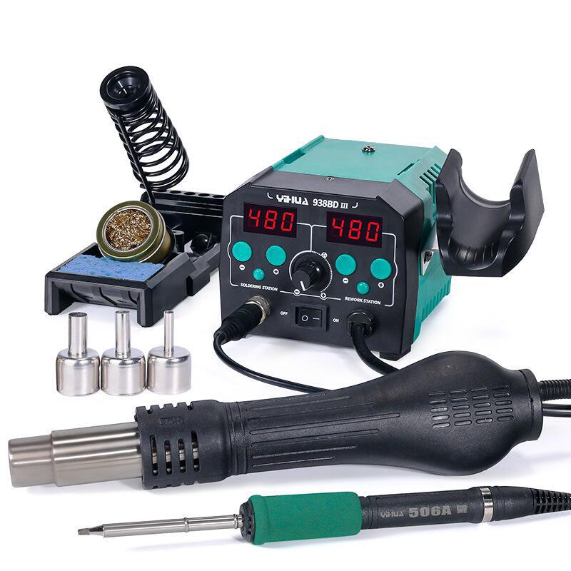 Estación de Soldadura YIHUA T12, Pistola de Aire Caliente Dos en Uno con Pantalla Digital, Pistola de Aire Caliente de Temperatura Constante, Estación de Soldadura T12, Soldador Eléctrico