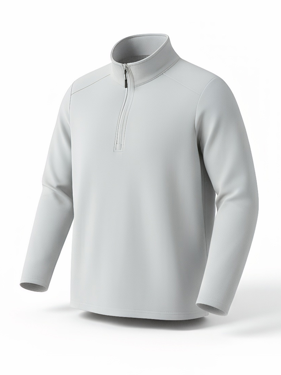 Otoño y invierno de terciopelo de terciopelo de cuello de hombre chaqueta caliente de medio cremallera de cuello alto camiseta de camisa de manga larga