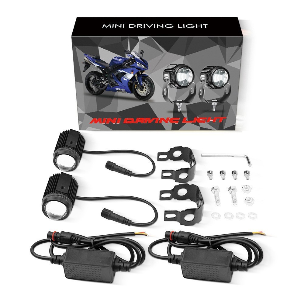 Cross-border best-selling manufacturer 12-80V motorcycle electric vehicle LED spotlight headlight with high and low beam for road illumination