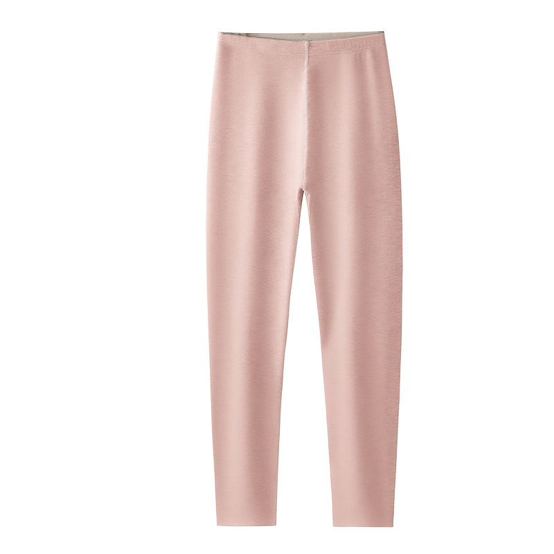 [Contiene seda] Pantalones térmicos sin costuras de lana para mujer transfronterizos de otoño e invierno más leggings de color sólido engrosados de terciopelo en stock