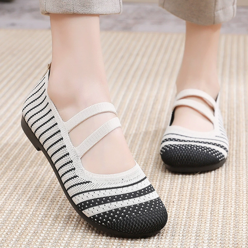 Summer slip-ons, breathable shoes for mother, non-slip casual footwear, for middle age