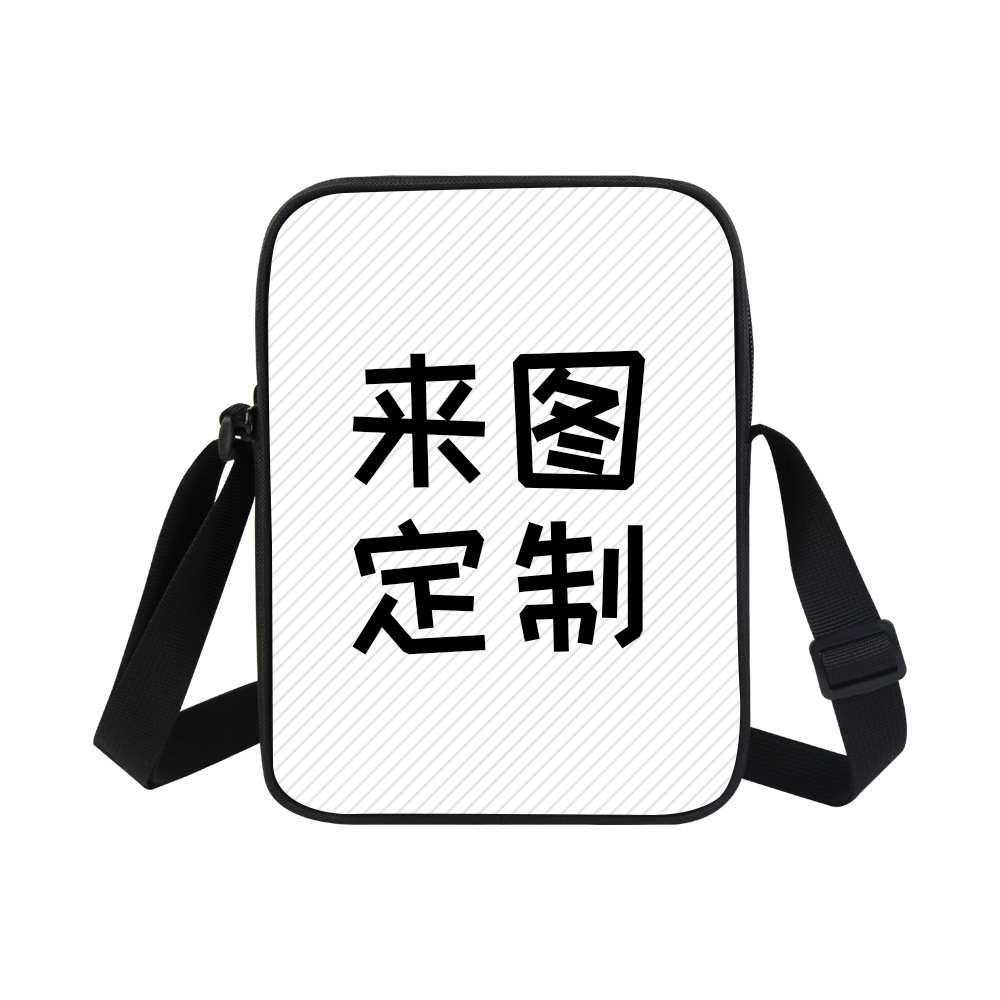 外贸  支持定制印花 贴标  来图片LOGO个性印刷黑色小挎包 小方包