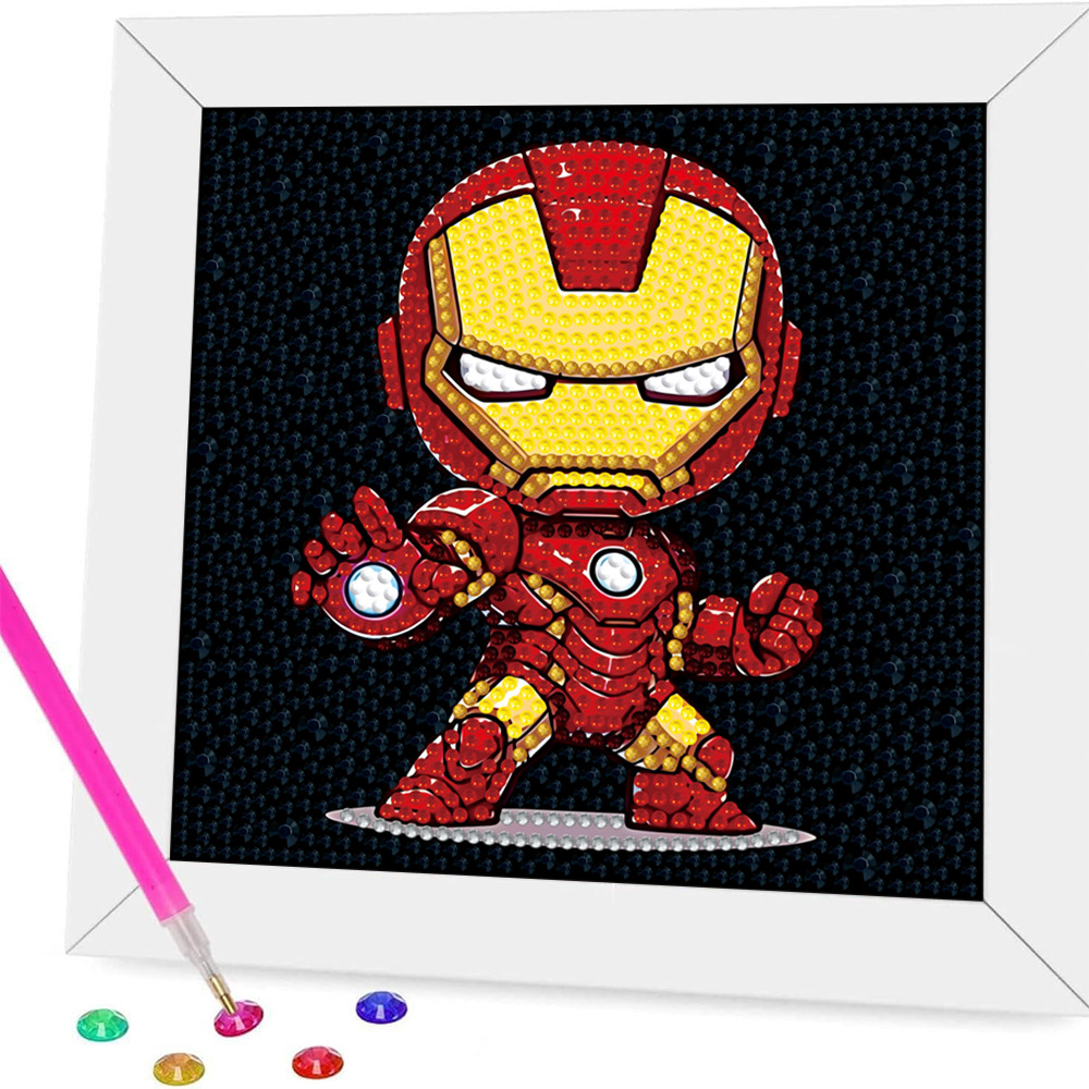 Pintura de diamantes enmarcada hecha a mano, superventas transfronteriza, de dibujos animados infantiles de la princesa Elsa, linda pintura de pegatinas de diamantes DIY