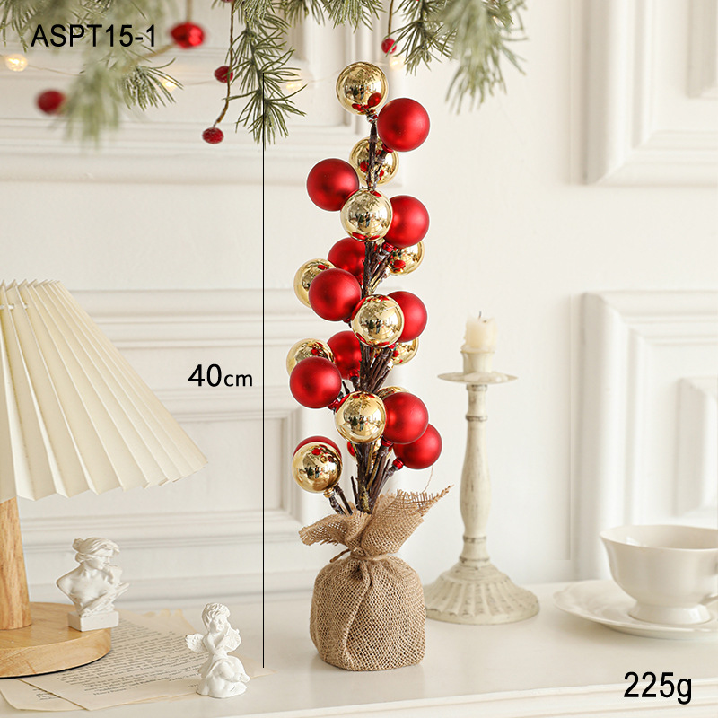 40cm árbol de Navidad rojo dorado