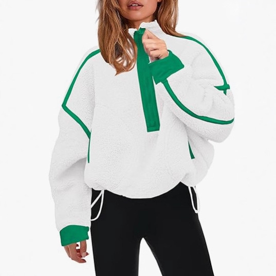 Cross-Border Amazon European and American Clothing New Autumn and Winter Warm Casual Jackets Plush Tops Zipper Sweatshirts in Stock