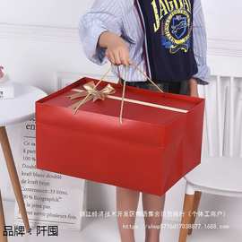 红色礼品盒子结婚伴手礼盒空盒超大号衣服包装盒生日长方形礼物盒