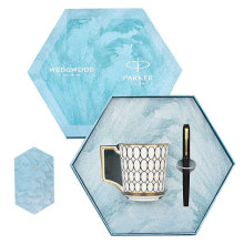 WEDGWOOD派克威雅XL入门级黑金夹宝珠笔+wedgwood金粉年华蓝色马