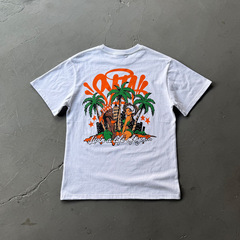 高品質バージョンSynaworldヤシの木のプリント綿の半袖tシャツ男性の潮のブランドの婦人cee同金