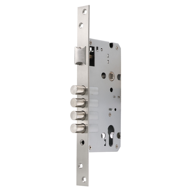 Cerradura antirrobo de acero inoxidable estándar europeo 5085 6085 7085 cerradura cilíndrica cerradura mecánica universal cerradura de puerta de madera