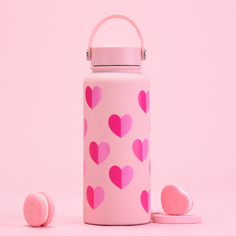 Red Heart Pattern Cute Style Cute Red Heart 201 Stainless Steel 304 Stainless Steel Thermos Cup 1 Piece