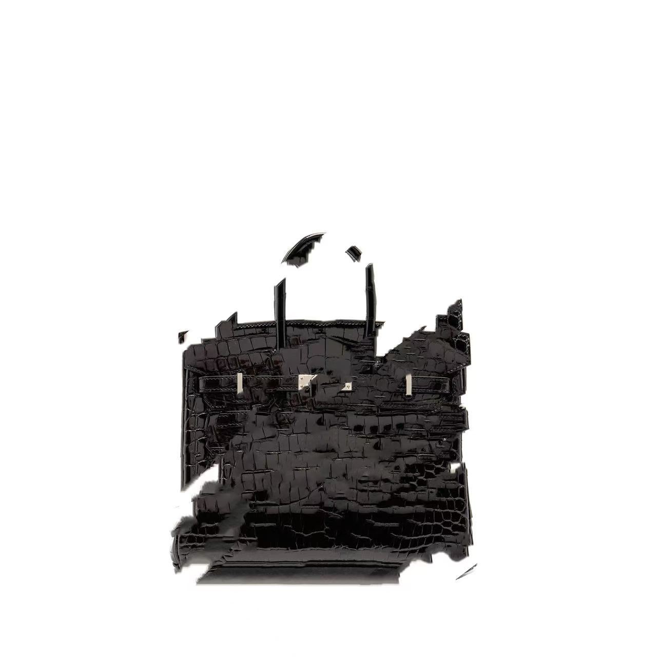 2024 New Genuine Leather Women's Bag, High-End Crocodile Pattern Cowhide Birkin Bag, Cross-Border Bestseller Large Capacity Handbag