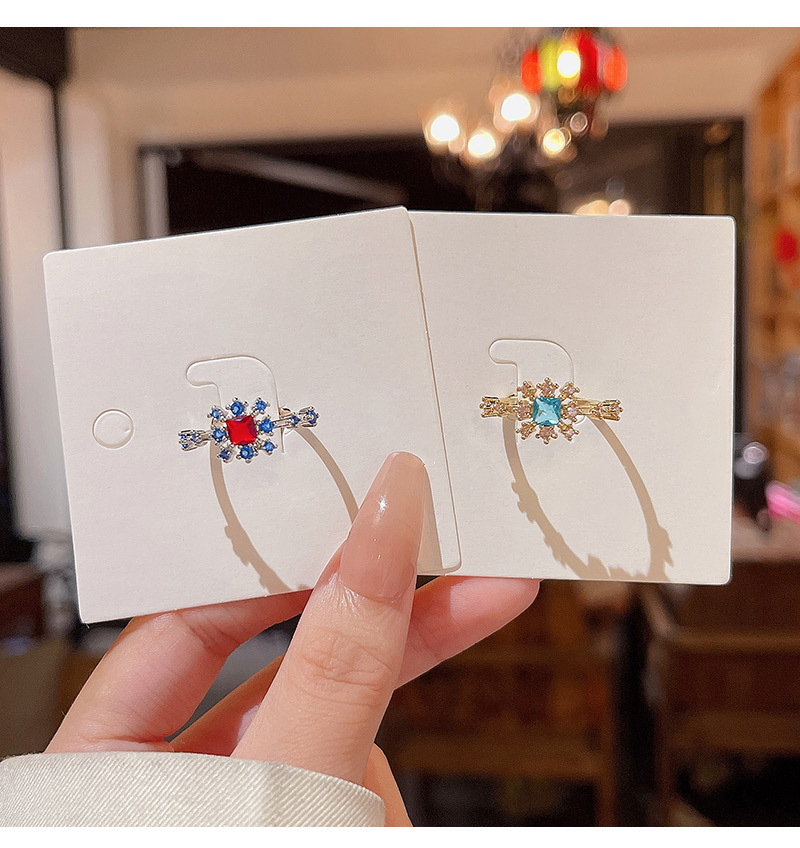 Basic Geometric Copper Plating Zircon Rings 1 Piece