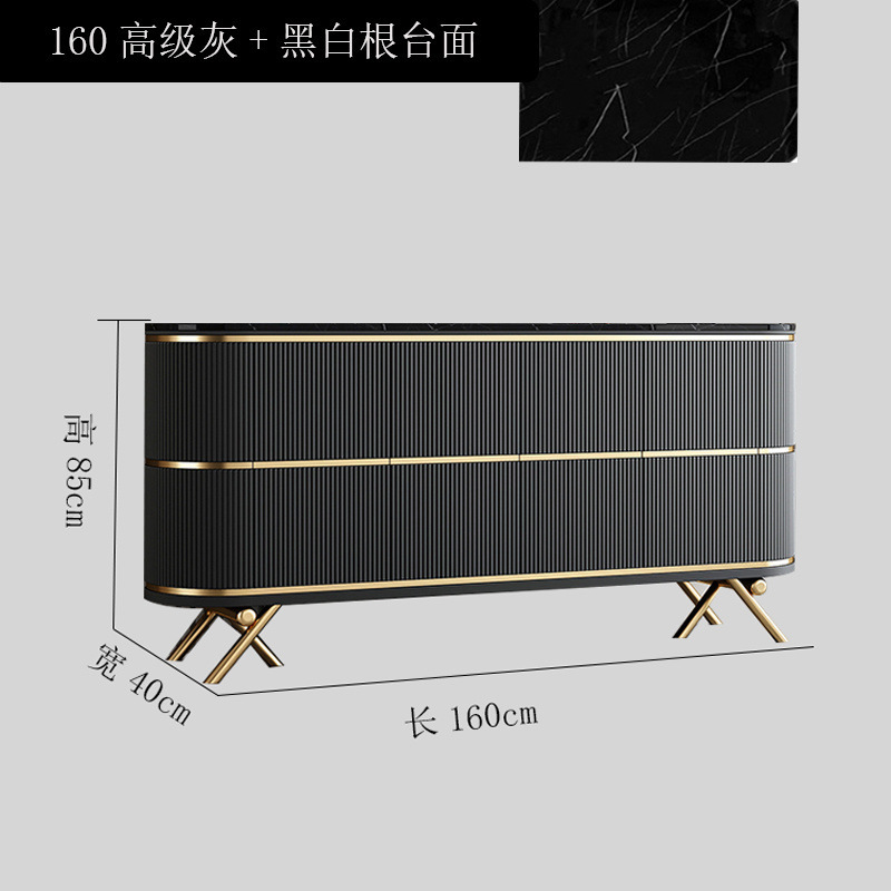 意式极简客厅玄关柜现代餐边柜轻奢岩板靠墙储物柜入户装饰柜|undefined