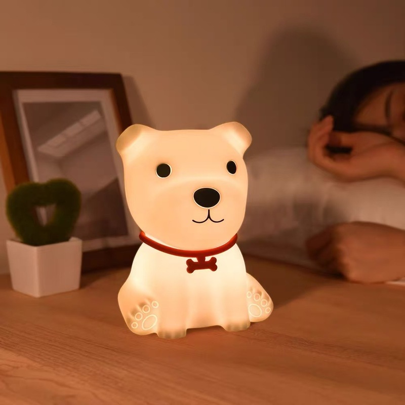 硅胶小狗拍拍灯小夜灯充电氛围灯睡眠解压生日礼品护眼台灯小摆件|undefined