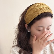 宽边带齿发箍防滑加宽跨境压花发卡大麦头箍洗脸外带百搭遮白发