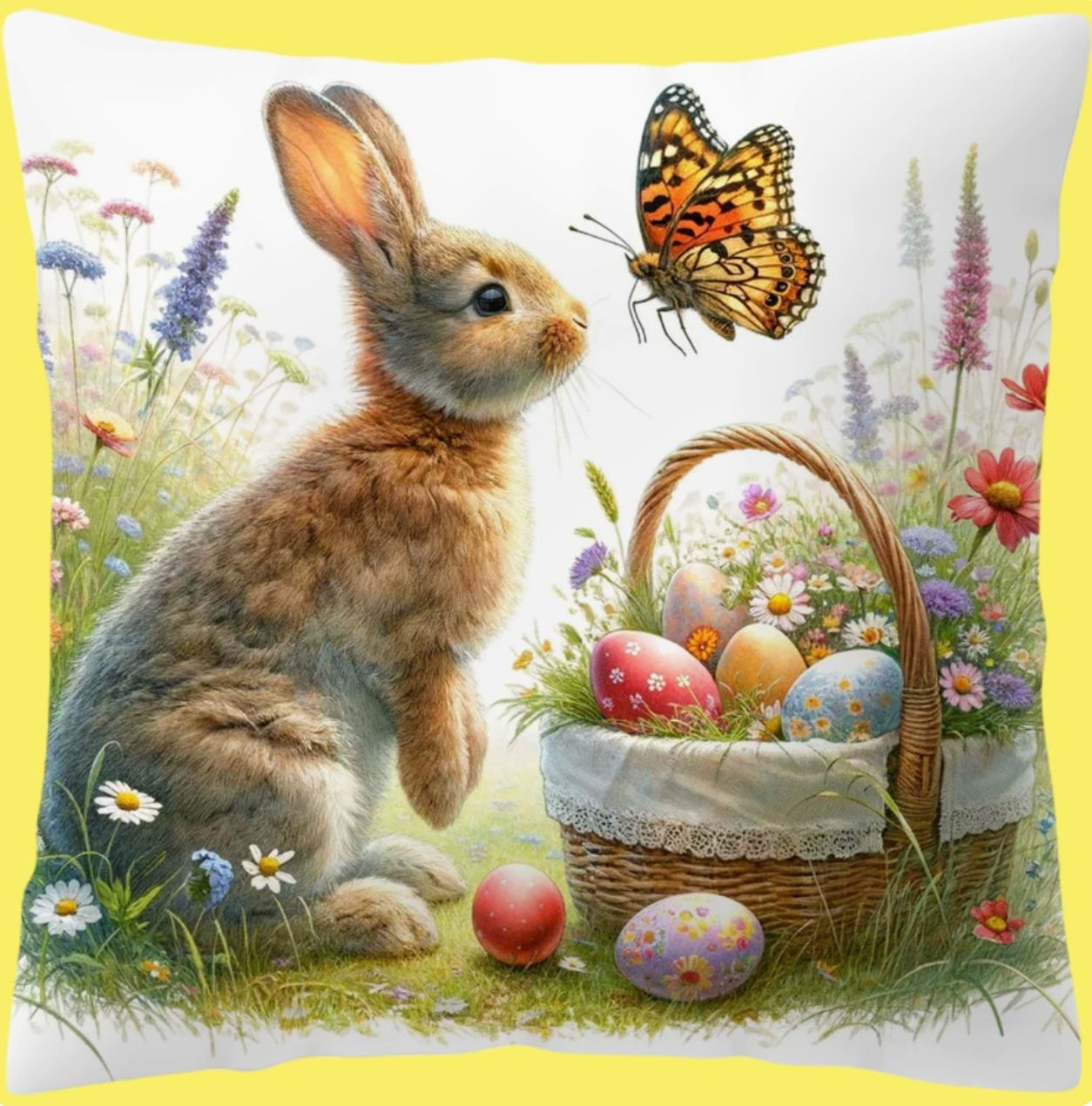 Huevo de Pascua Camión Impresión Funda de almohada Conejo transfronterizo Decoración de vacaciones Hogar Sofá Funda de almohada Funda de cojín