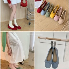 ブドウのお母さんのstudio leeの小さい丸い頭のバレエの風の蝶結びの柔らかい顔の浅い口の平底の靴の女性の秋の金