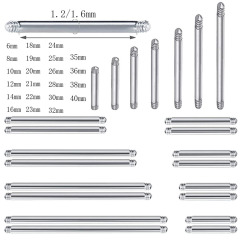 Wholesale tongue ring tongue stud rod stainless steel rod replacement rod steel color earring rod earring bridge wine hole rod piercing ornament