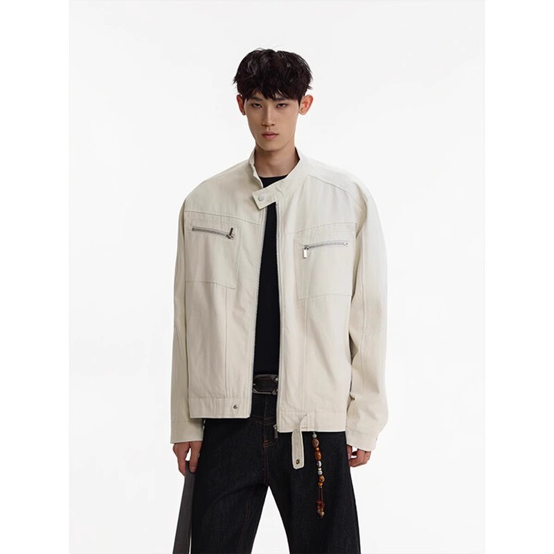 American Retro Harrington Washed Canvas Jacket for Men 2025 New Spring Ins Loose Stand-Up Collar Workwear Jacket