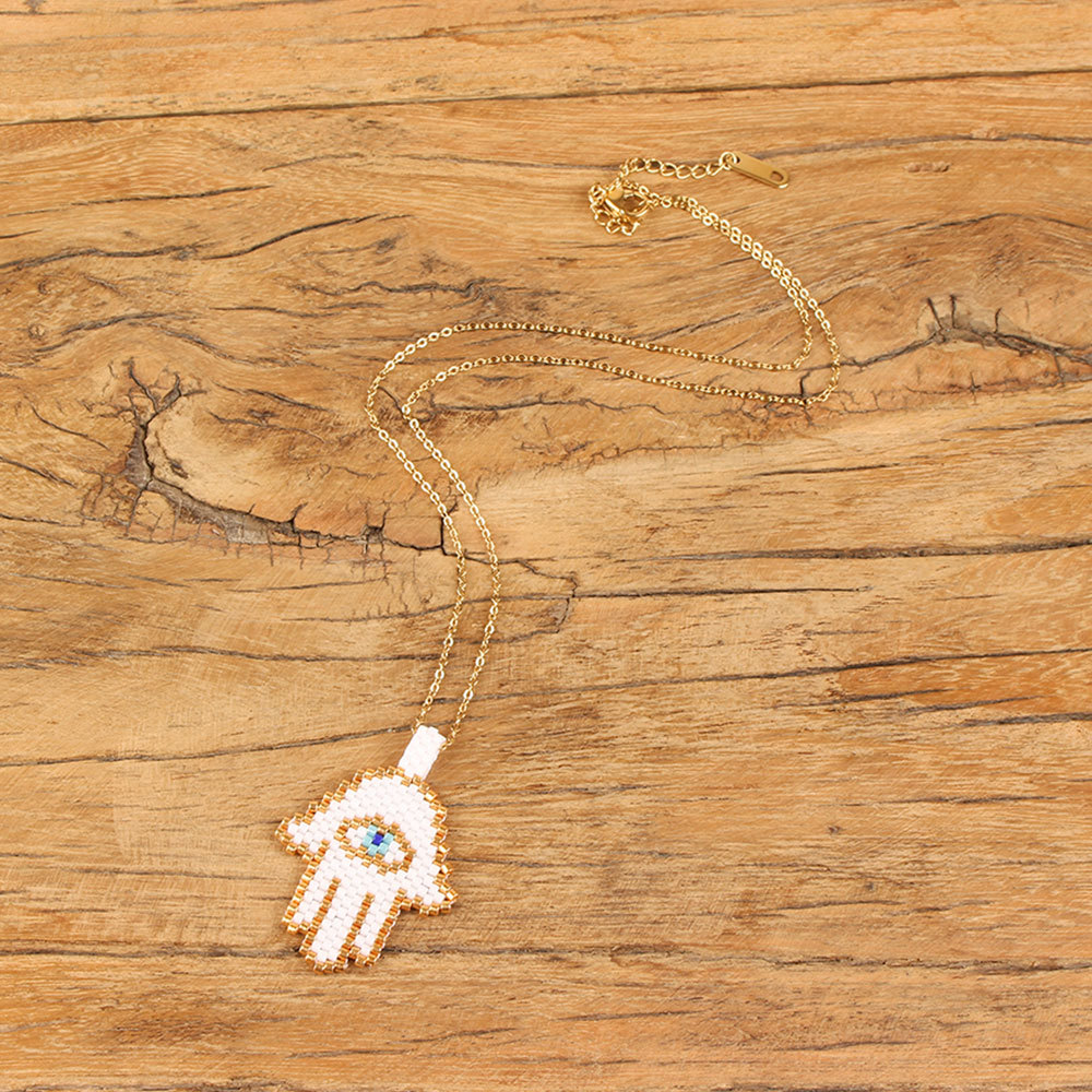 fashion palm eyes woven necklace