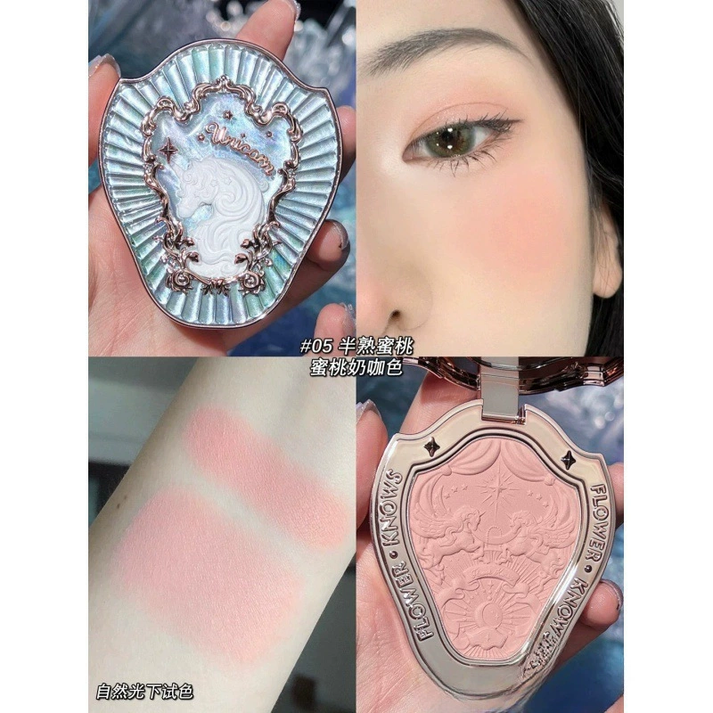 Flower Knows Blush Unicorn Chocolate Expansion Highlight Blush Фиолетовый цвет Тестовый образец