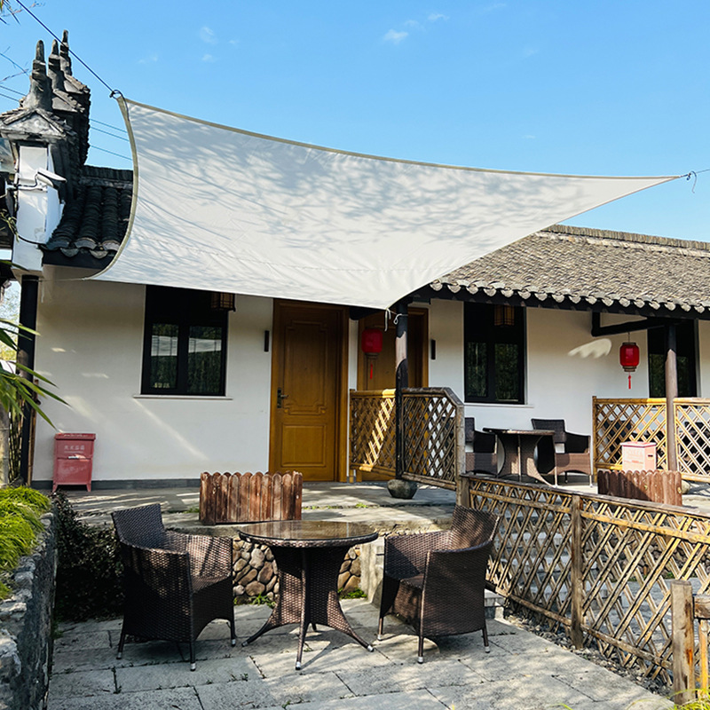 户外遮阳帆三角四角遮阳棚HDPE抗老化遮阳帆庭院防晒遮阳防雨天幕