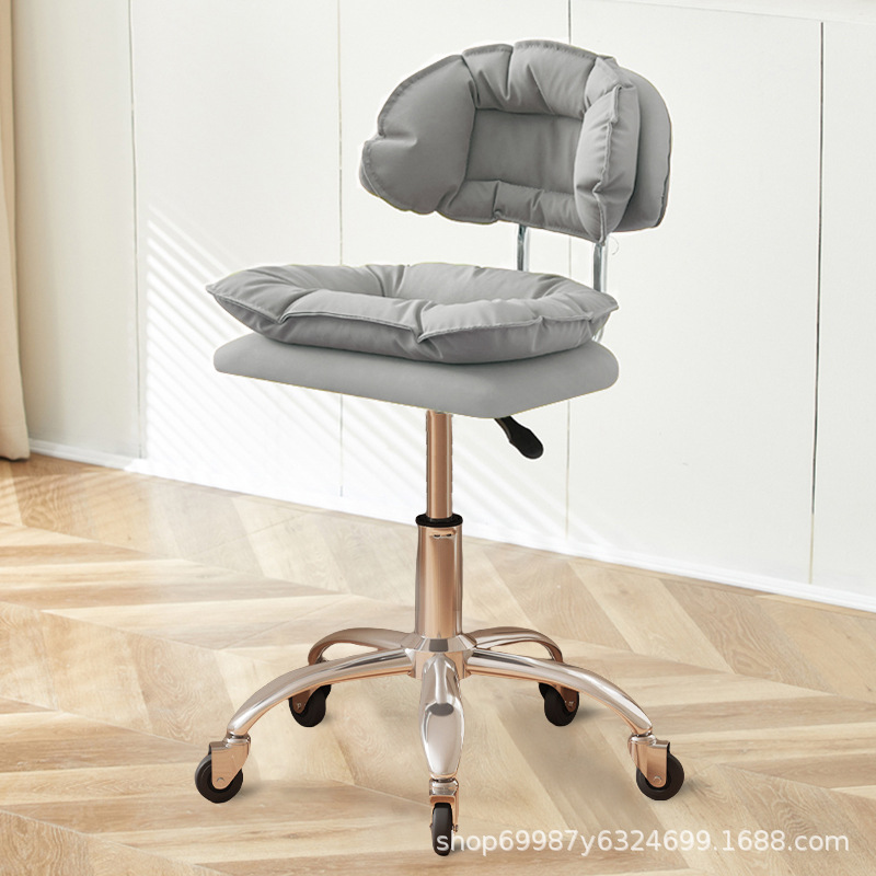 Silla de belleza, taburete especial para uñas y pestañas, respaldo de peluquería, silla elevable, taburete de tocador de dormitorio para niñas en casa