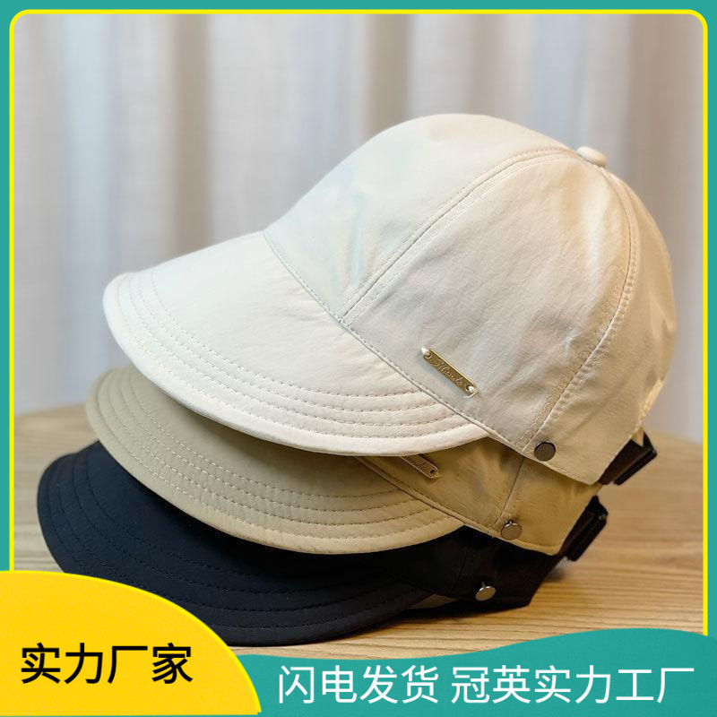 夏季速干空顶帽女扎马尾显脸小遮阳帽出游挂口SL英