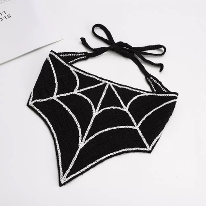 Cross-Border Exclusive Supply of New Products: Bat Halloween Headscarf Hat, Knitted Cotton Triangle Scarf, Creative Headwear for Women