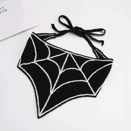 Cross-Border Exclusive Supply of New Products: Bat Halloween Headscarf Hat, Knitted Cotton Triangle Scarf, Creative Headwear for Women