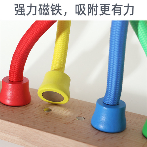 Children's wooden educational rope-unlocking game, baby's thinking development and concentration training, unlocking educational toy game