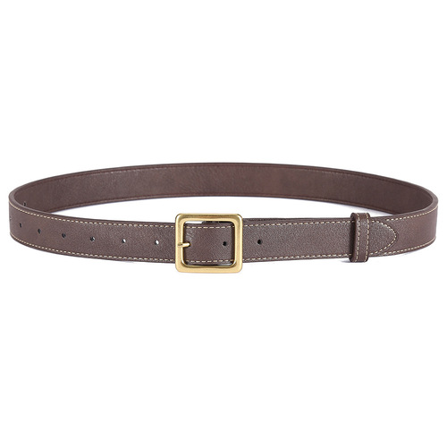 Retro cowhide belt for women Japanese versatile simple belt Korean version square buckle ins cowhide belt men and women trendy wholesale
