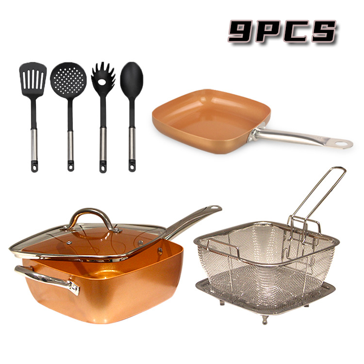 copper pan four-piece frying pan frying...