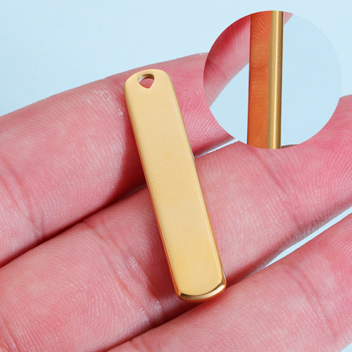 Foreign trade hot-selling mirror stainless steel long three-dimensional rod jewelry accessories diy laser engraving pendant