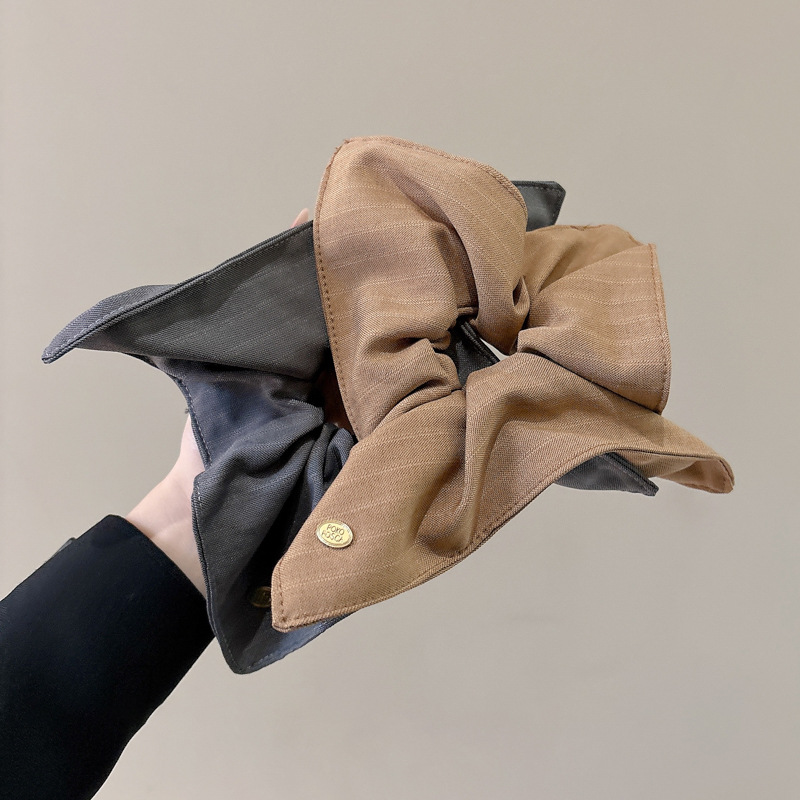 Otoño y invierno coreano simple toallas cuadradas adornos de cabello perezosos bajos cabello bolas anillo de cabello de moda simple cuerda de cabello intestino grande